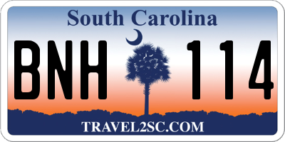 SC license plate BNH114