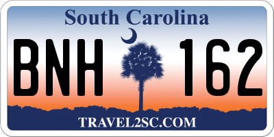 SC license plate BNH162