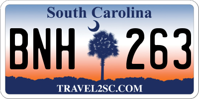 SC license plate BNH263