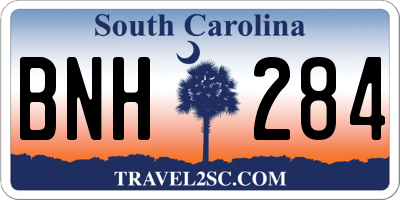 SC license plate BNH284