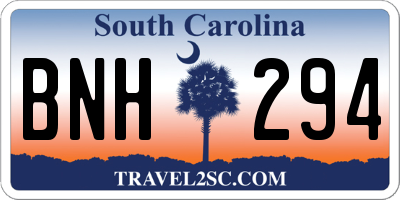 SC license plate BNH294