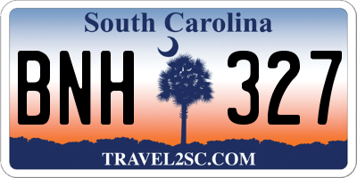 SC license plate BNH327