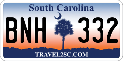 SC license plate BNH332