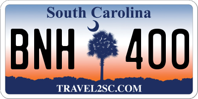 SC license plate BNH400