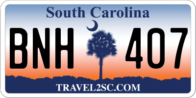 SC license plate BNH407