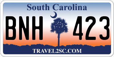 SC license plate BNH423