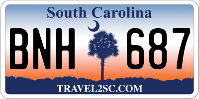 SC license plate BNH687
