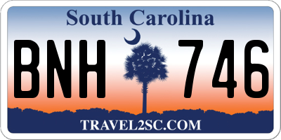SC license plate BNH746