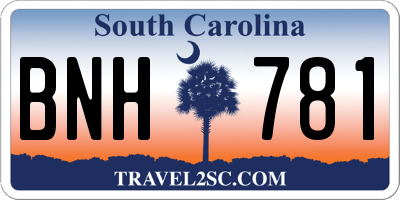 SC license plate BNH781