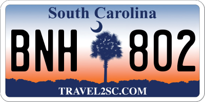 SC license plate BNH802