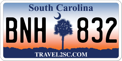 SC license plate BNH832