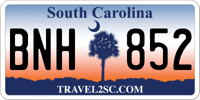 SC license plate BNH852