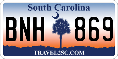 SC license plate BNH869