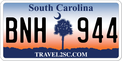 SC license plate BNH944