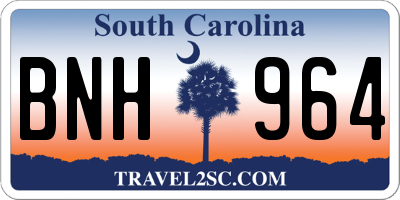 SC license plate BNH964