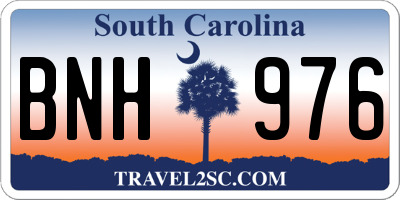 SC license plate BNH976