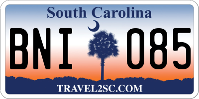 SC license plate BNI085