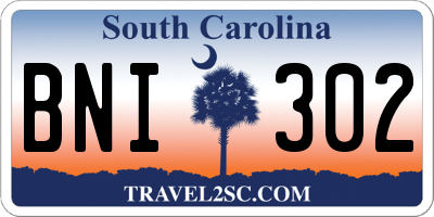 SC license plate BNI302