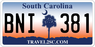 SC license plate BNI381