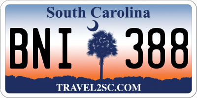 SC license plate BNI388