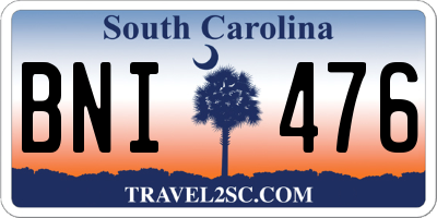 SC license plate BNI476