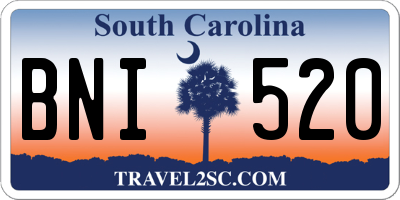 SC license plate BNI520