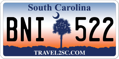 SC license plate BNI522