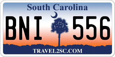 SC license plate BNI556