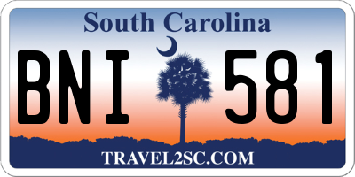 SC license plate BNI581