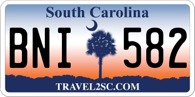 SC license plate BNI582