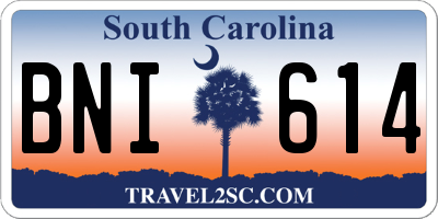 SC license plate BNI614