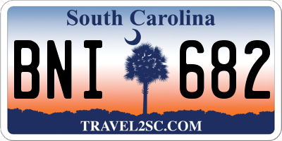SC license plate BNI682