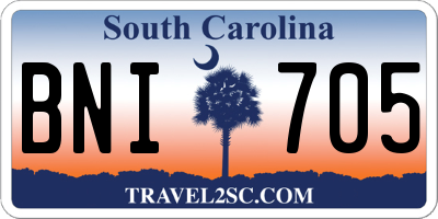 SC license plate BNI705