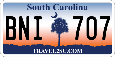 SC license plate BNI707