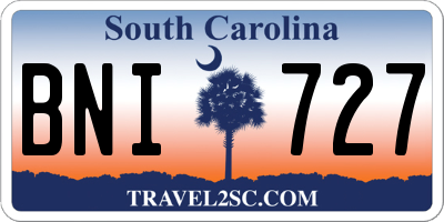 SC license plate BNI727