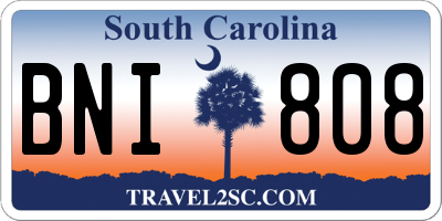 SC license plate BNI808