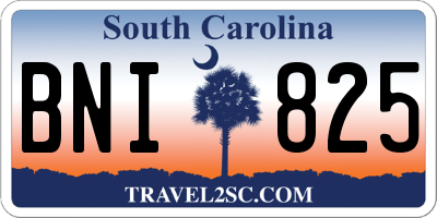 SC license plate BNI825
