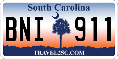 SC license plate BNI911