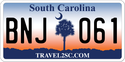 SC license plate BNJ061