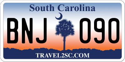 SC license plate BNJ090