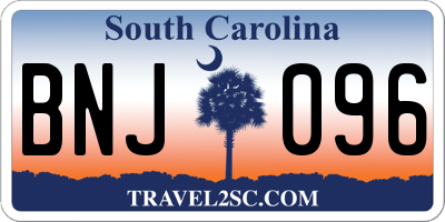 SC license plate BNJ096