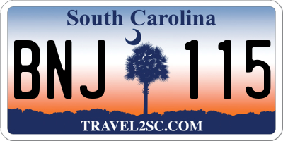 SC license plate BNJ115