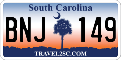 SC license plate BNJ149