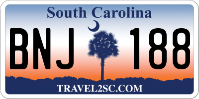 SC license plate BNJ188