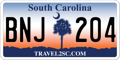 SC license plate BNJ204