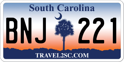 SC license plate BNJ221