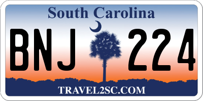 SC license plate BNJ224