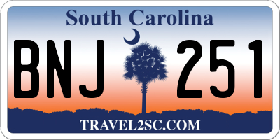SC license plate BNJ251