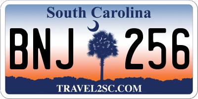 SC license plate BNJ256