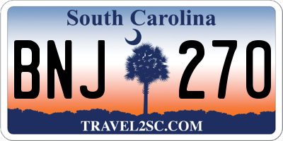 SC license plate BNJ270